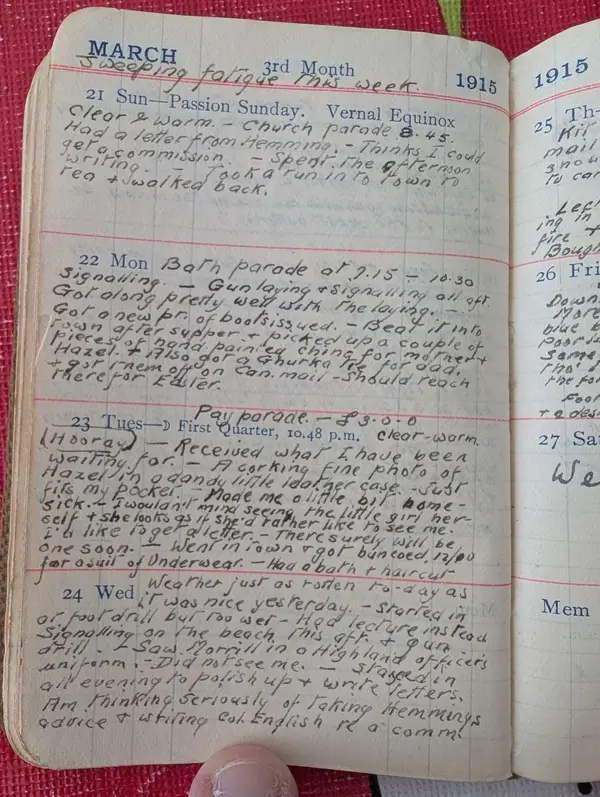 Diary scan, March 21, 1915 (Sunday)