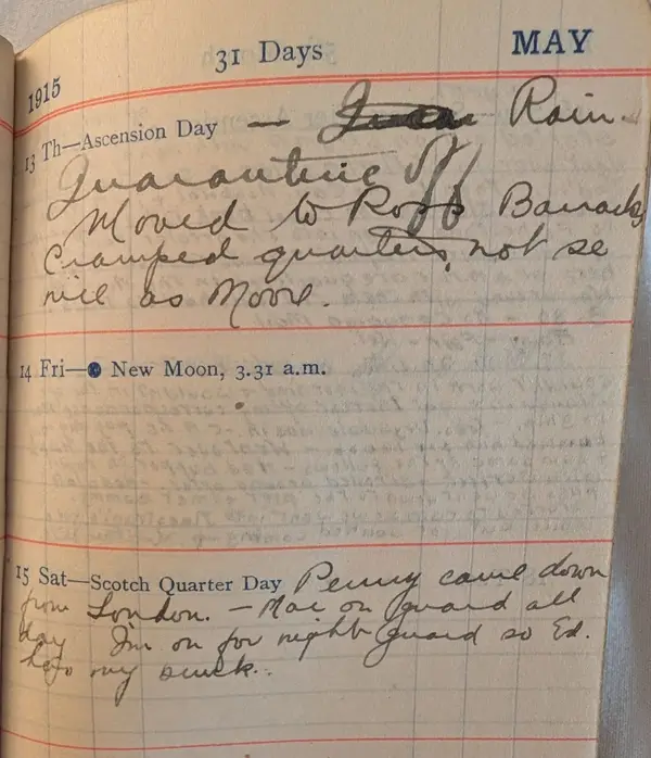 Diary scan, May 13, 1915 (Thursday)