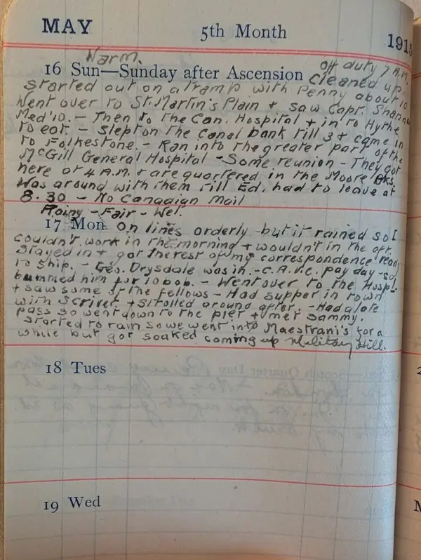 Diary scan, May 16, 1915 (Sunday)