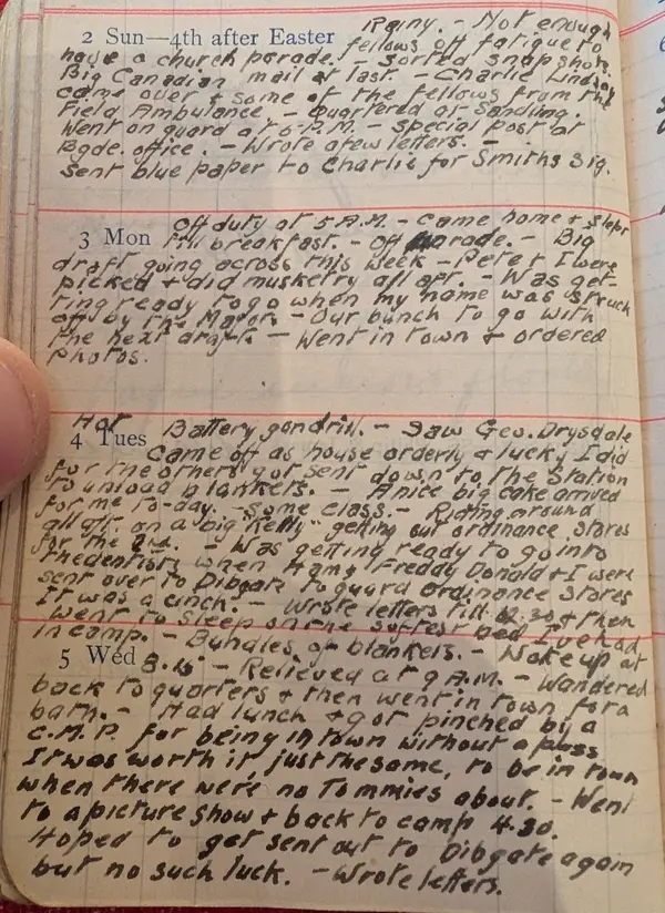 Diary scan, May 2, 1915 (Sunday)