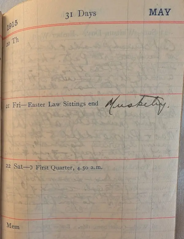 Diary scan, May 21, 1915 (Friday)