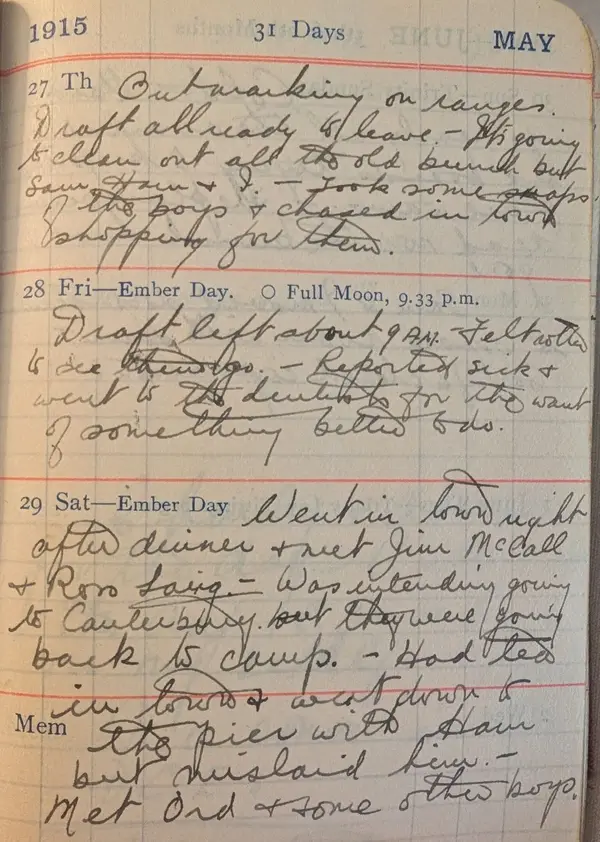 Diary scan, May 27, 1915 (Thursday)