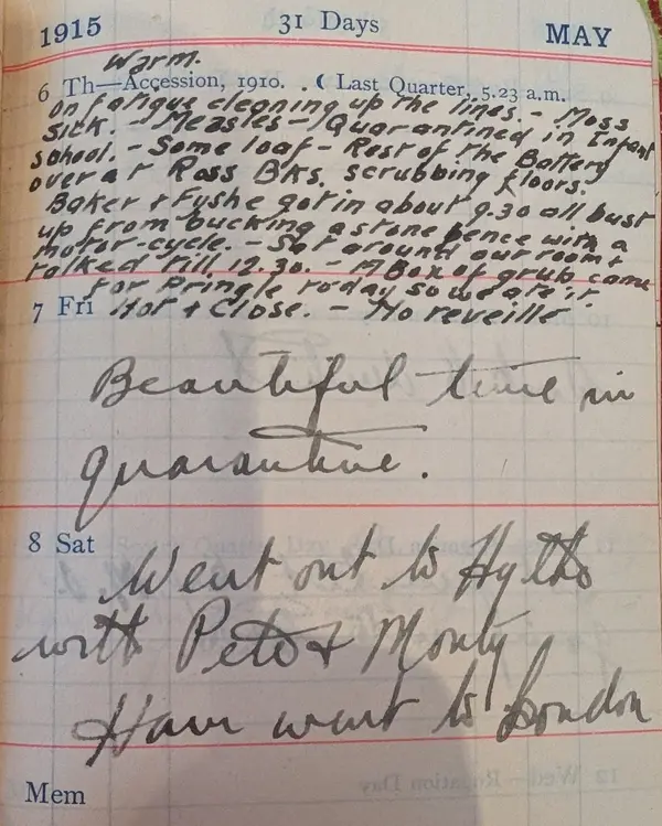 Diary scan, May 6, 1915 (Thursday)