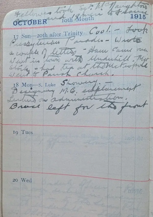 Diary scan, October 17, 1915 (Sunday)