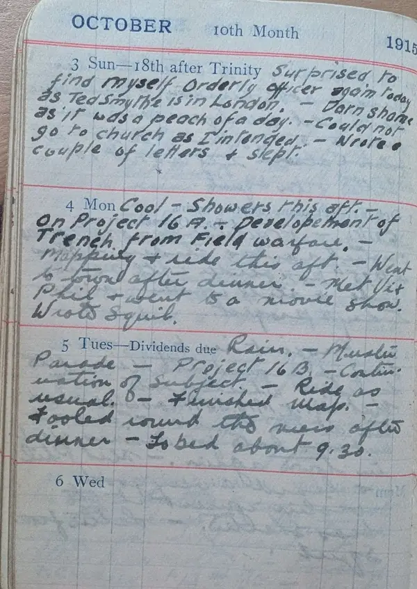 Diary scan, October 3, 1915 (Sunday)