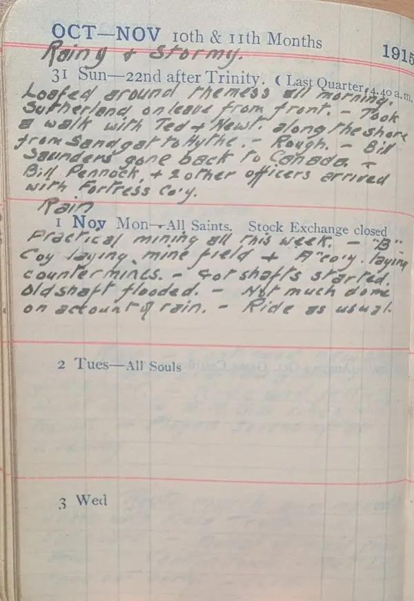 Diary scan, October 31, 1915 (Sunday)