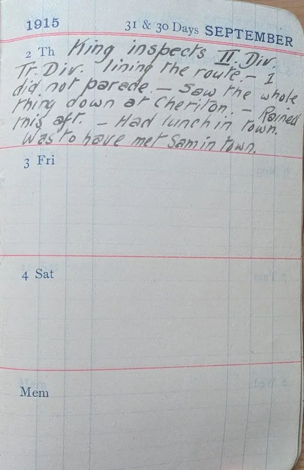 Diary scan, September 2, 1915 (Thursday)