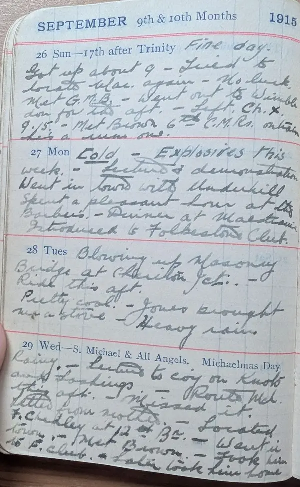 Diary scan, September 26, 1915 (Sunday)