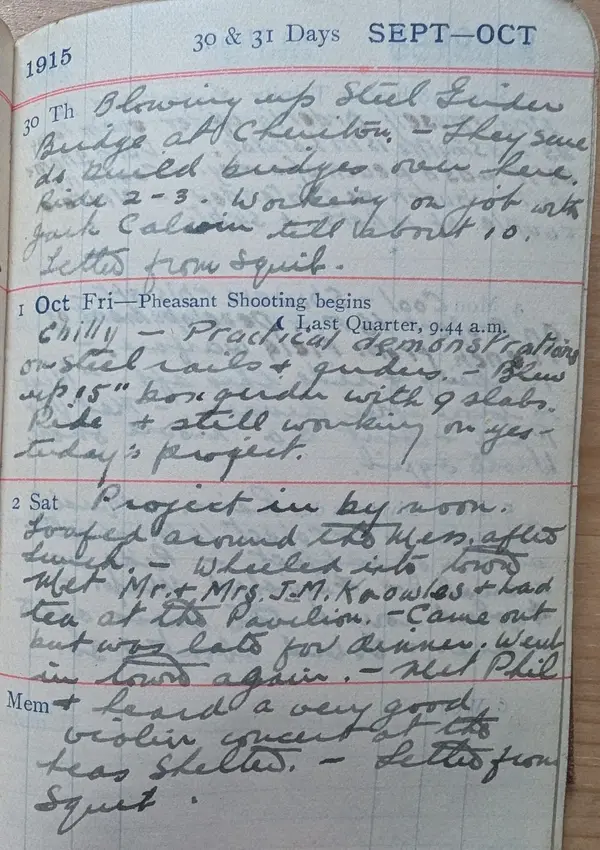 Diary scan, September 30, 1915 (Thursday)